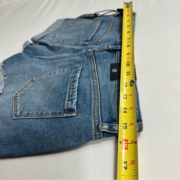 Blank Nyc The Fulton Roll Up Denim Medium Blue Distressed Womens Jean Shorts 26 - Picture 12 of 13